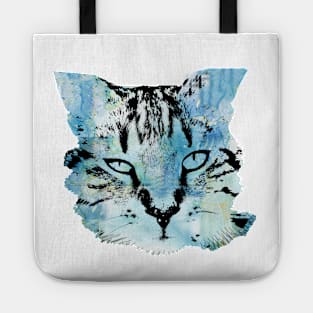 Beautiful watercolor cat face Tote