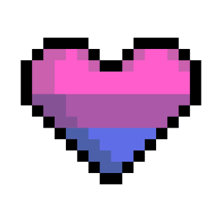 Pixel Bisexual Flag Heart T-Shirt