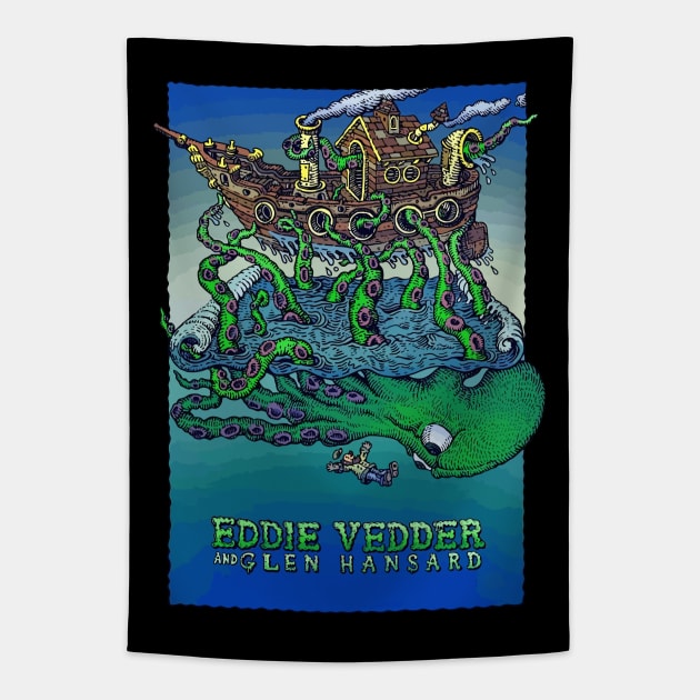 octopus vintage band cover Tapestry by fooballmayfield