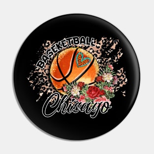 Aesthetic Pattern Chicago Basketball Gifts Vintage Styles Pin