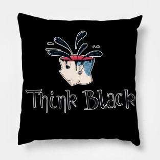 Think Black Graffiti Design Pillow