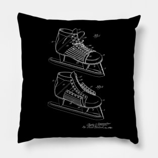 Hockey Shoe Vintage Patent Drawing Funny Novelty Pillow