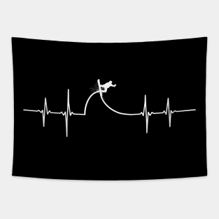 Snowboard Snowboarding Ski Skiing Skater Surf Heartbeat Pulse Tapestry