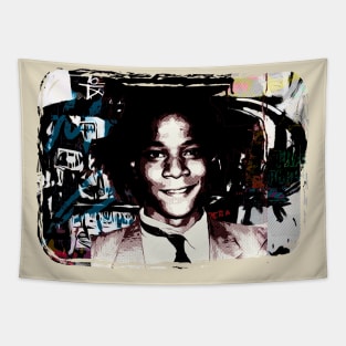 Basquiat surrealism street art Tapestry