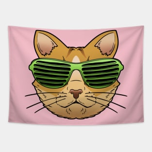 Cat with Shutter Shades Tapestry