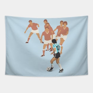 Maradona vintage illustration Tapestry