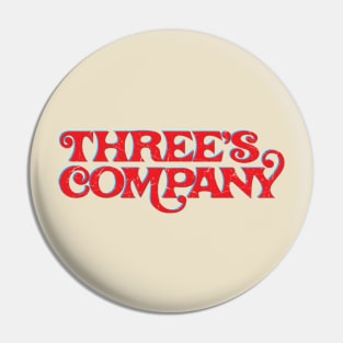 Threes Company Text Design Pin