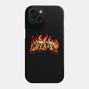 Capricorn Zodiac Retro Flames Birthday Phone Case