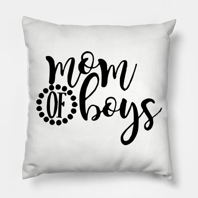 Mom Of Boys Raglan Mom Pillow by hathanh2