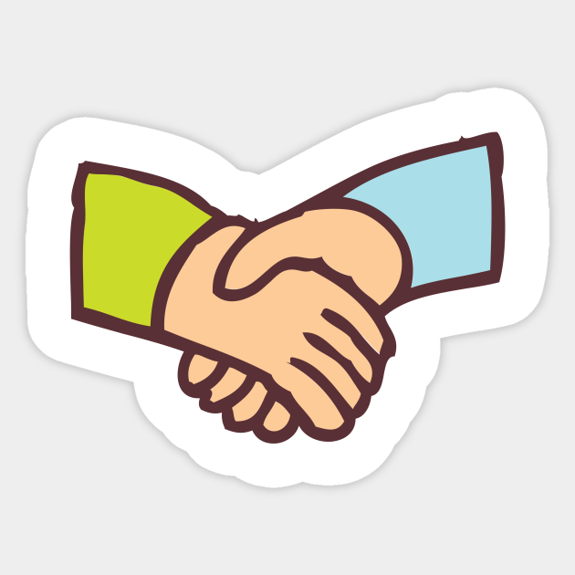 Handshake Funny Nursery Cartoon Drawing Design - Handshake - Sticker | TeePublic Handshake Funny Nursery Cartoon Drawing Design - Handshake - Sticker | TeePublic
