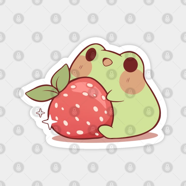 Frog With Strawberry Magnet by Rihnlin