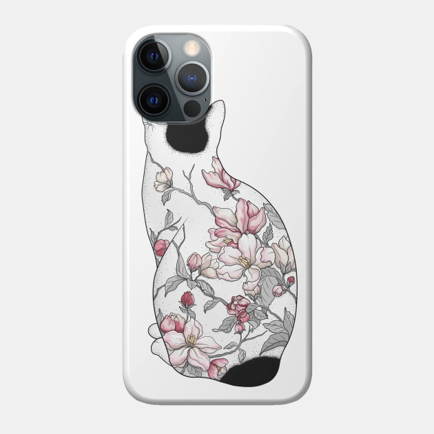 Cat In Apple Blossom Tattoo Cat Phone Case Teepublic
