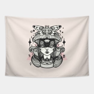 Four Eyed Witch And Moth Tapestry