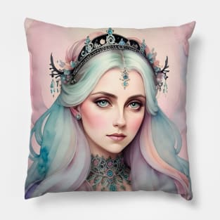 Fantasy pastel witch queen Pillow