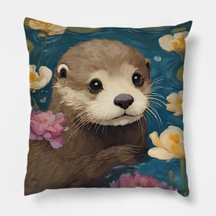 Otter Lover Cute Baby Otter Pillow