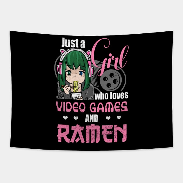 Gamer Girl Anime Ramen Fan Gifts Tapestry by Alex21