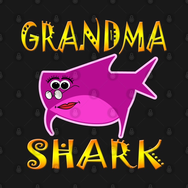 Grandma Shark Funny Tshirt Design by werdanepo