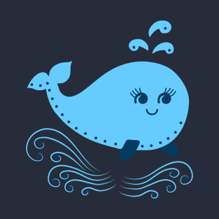 Aqua ocean animals - Whale T-Shirt