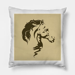 Stallion Hand Drawn in Retro Ink Style Pillow