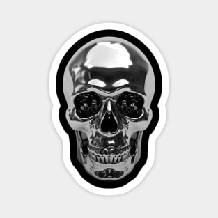 Chrome Skull Head Magnet