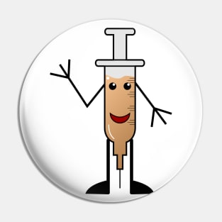 Syringe smile doodle vector Pin