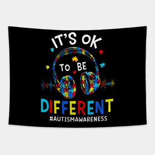 It'S Ok To Be Different Cool Autism Awareness Gamer Men Kids Tapestry