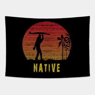 Hide and Seek World Champion Vintage Retro Bigfoot Native Tapestry