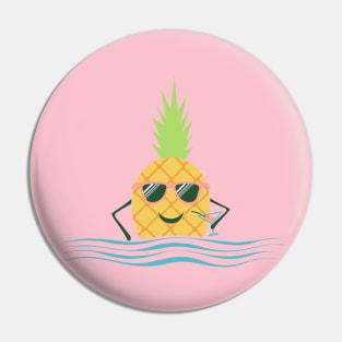 Pineapple waist in water with a cocktail in hand Pin