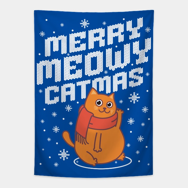 Merry Meowy Catmas Tapestry by Yurko_shop