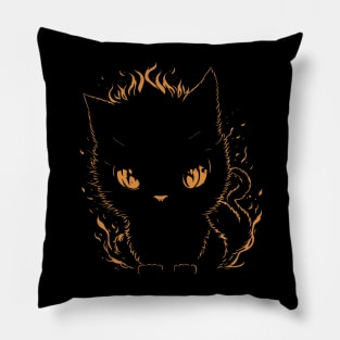 Flaming Feline Temper Pillow