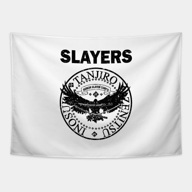 DEMON SLAYER: THE SLAYERS LOGO (GRUNGE STYLE) Tapestry by FunGangStore