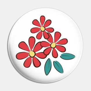 Red Daisy Pin