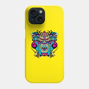 ecopop dogs and butterfly's beast in mexican pattern art Phone Case