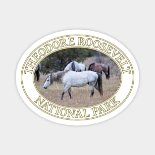 Wild Horses at Theodore Roosevelt National Park in Medora, North Dakota Magnet