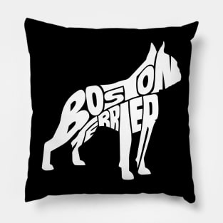 Boston terrier white Pillow