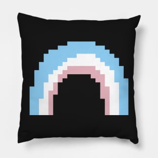 Trans Pride Rainbow Pixel Art Pillow