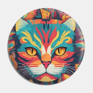 Tiger cat colorful in graphic style Pin