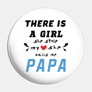 Papa Gifts Shirts from Granddaughter, She Stole My Heart Pin