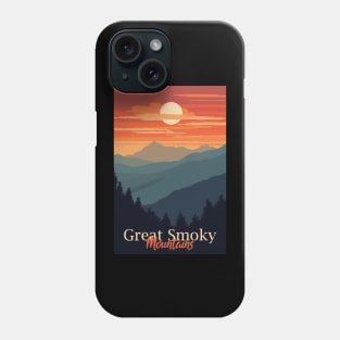 Great Smoky Mountains national park vintage travel poster Phone Case