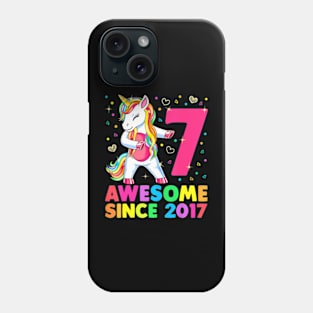 7 Years Old Unicorn Flossing 7Th Birthday Girl Unicorn Party Phone Case