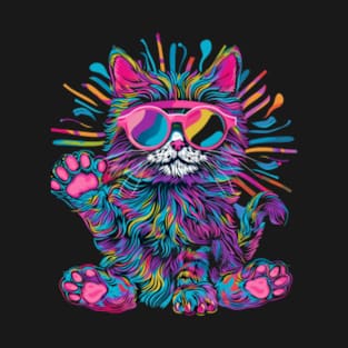 Hippie Cat Blossoms T-Shirt