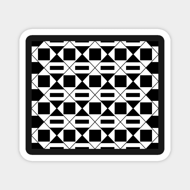 Geometric abstract - black and white. Magnet by kerens