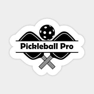 Pickleball Pro across the middle of two paddles and a ball Magnet