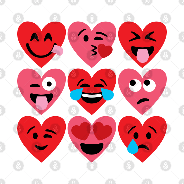 Emoji Hearts by DetourShirts