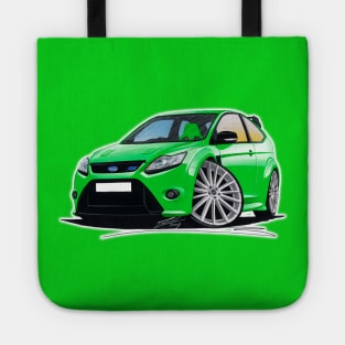 Ford Focus (Mk2) RS Green Caricature Car Art Tote