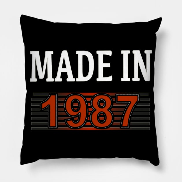 Made in 1987 Pillow by Yous Sef