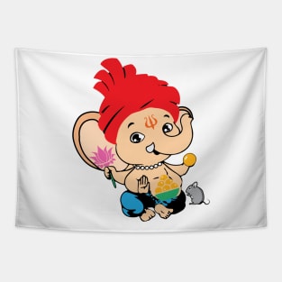 Cute Bal Ganesh Ganapathy Baby Hindu God Tapestry