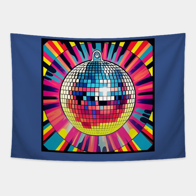 70s Retro Disco Ball III Tapestry by musicgeniusart