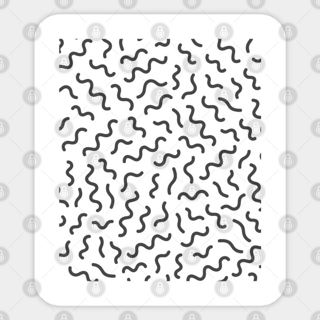 Squiggle Squiggle Squiggle Black And White Abstract Art Black