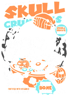 Halloween Skull Crunchies Cereal Magnet